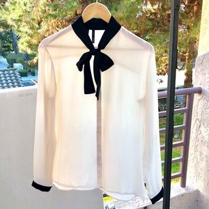 Host Pick🎉Mango Light Beige Sheer Shirt+Tie